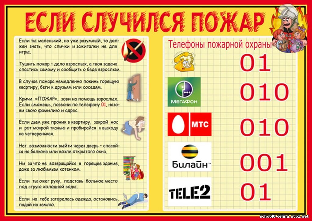 Памятка &amp;quot;Если случился пожар&amp;quot;.